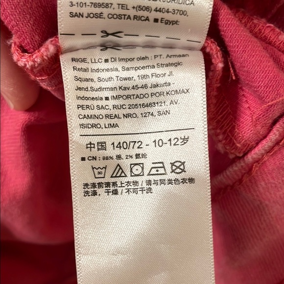 Old Navy Pink Distressed Girls Denim Jacket size L (10-12) - Picture 6 of 7